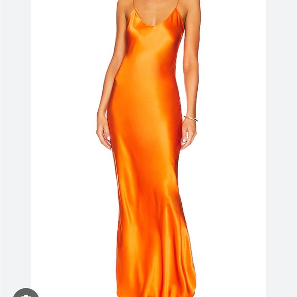 Nili Lotan Cami Silk Gown (Tangier Orange) - Picture 2 of 2